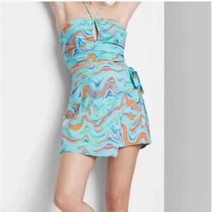 Wild Fable Abstract Blue y2k Two Piece Set